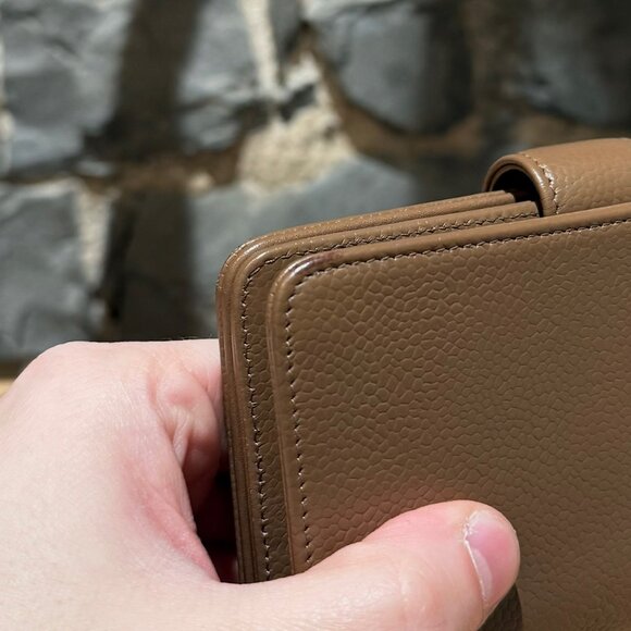 Chanel Brown Caviar Zip Compact French Purse Wallet - Picture 9 of 16